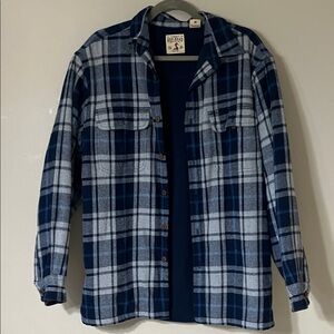 RedHead Blue and Gray Plaid Shirt Jacket